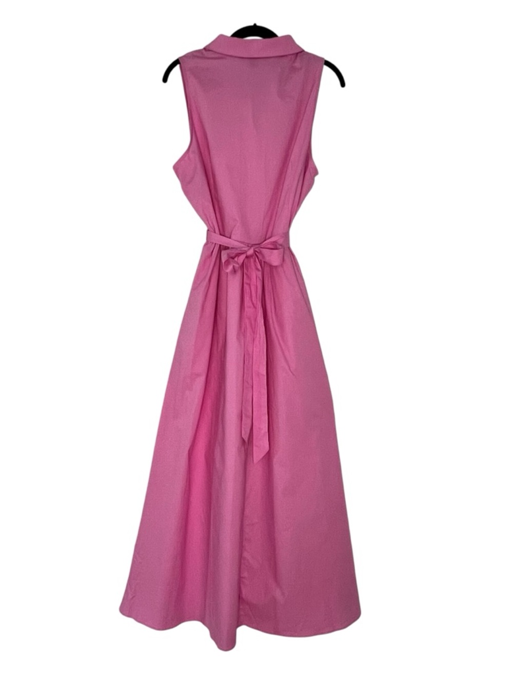 Maggy London Vibrant Pink Sleeveless Maxi Shirt Dress with Belt - Picture 2 of 15